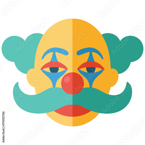 Entertainment clown joker performance artist isolated vector illustration on white background