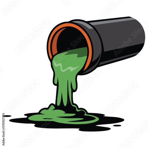 Ecological catastrophe industrial waste isolated vector illustration on white background