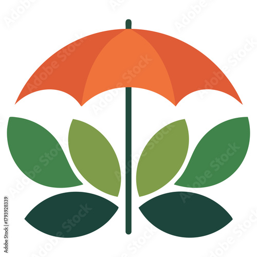 Umbrella flat icon weather protection isolated vector illustration on white background