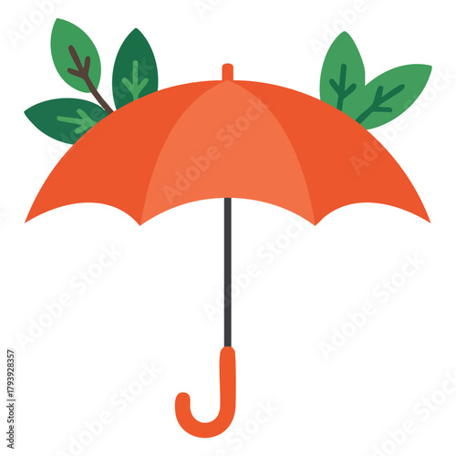 Rain umbrella flat icon design isolated vector illustration on white background
