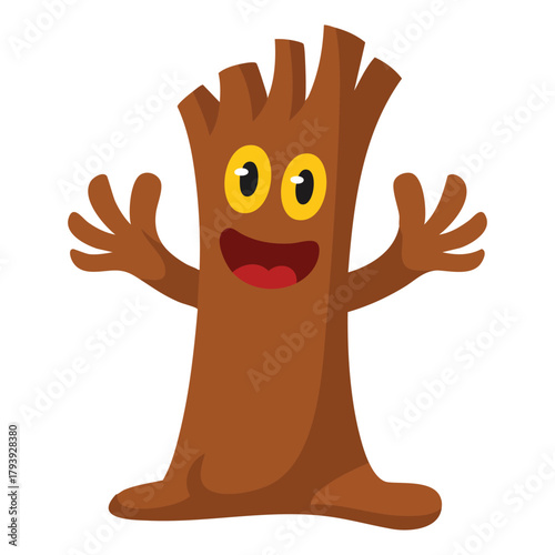 Spooky tree flat icon ghostly design isolated vector illustration on white background