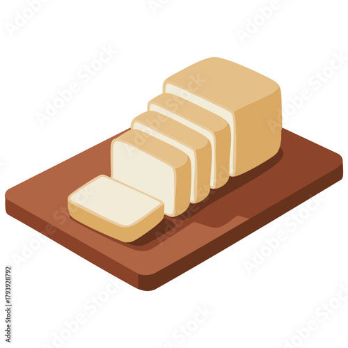 Tofu cartoon vector graphic isolated on white background with text space