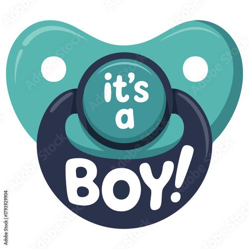 Baby boy pacifier icon vector illustration isolated on white background