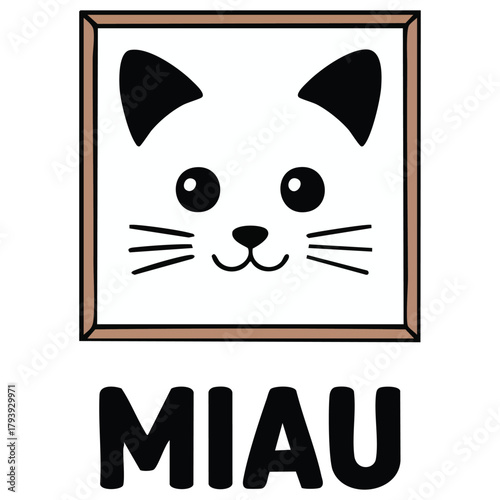 Portrait of deceased white cat vector illustration isolated