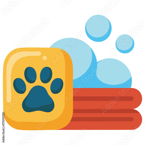Pet soap bar for animal washing isolated vector illustration on white background