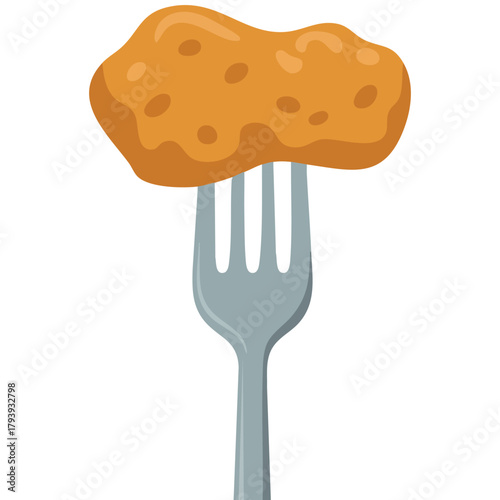 Cute nugget doodle illustration design isolated vector on white background