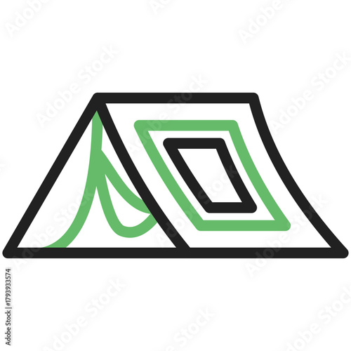Camping Tent Icon: A clean and modern icon of a camping tent, inviting adventure and outdoor experiences, perfect for recreational or travel-themed design projects.