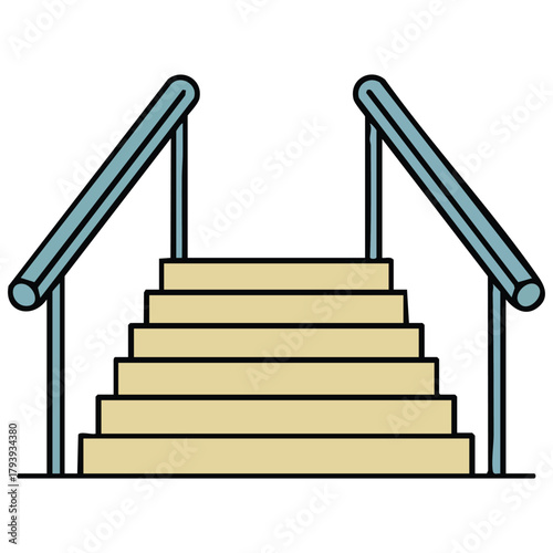 Staircase steps icon for building floor movement isolated vector illustration on white background