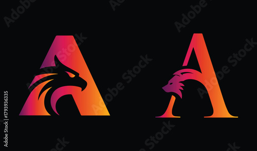 "Majestic lion head silhouette integrated into letter a logo design"