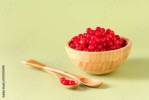 Bright red currants in wood...