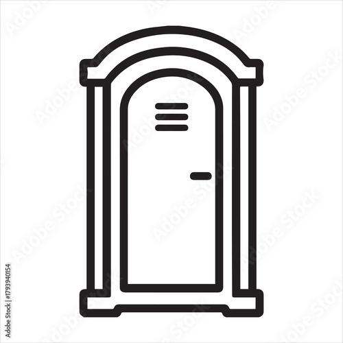 Minimalist portable toilet icon outline