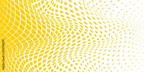 simple yellow rhombus halftone wave pattern for banner poster background.