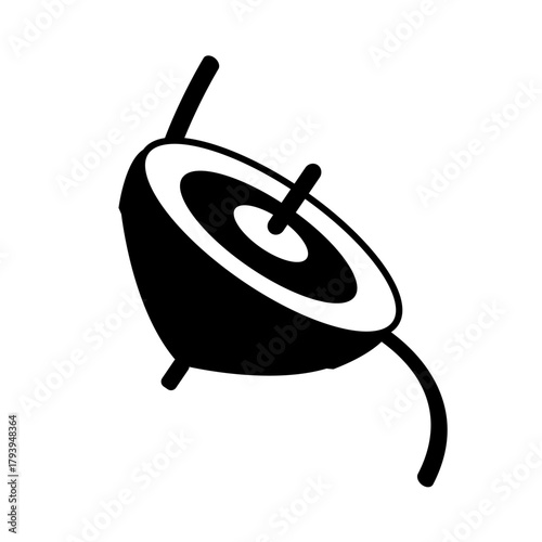 シンプルなコマのイラスト　年賀状2026　お正月・縁起物素材