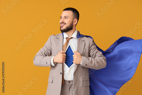 Young businessman in superh...