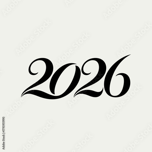 Elegant 2026 calligraphy invites forward thinking and fresh beginnings for modern branding, invitations, and impactful designs.