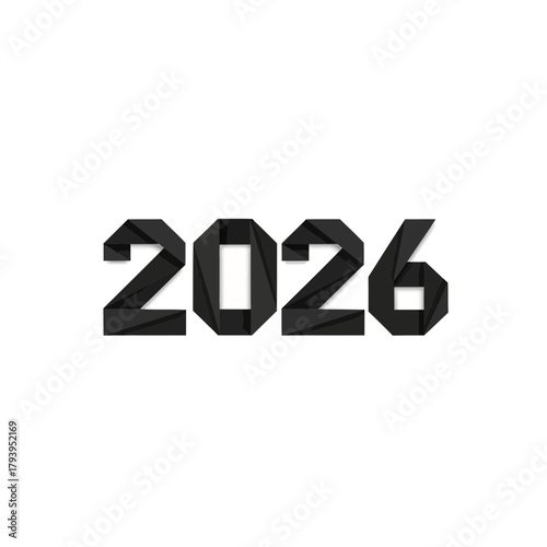 Dynamic 2026 numeral design offers a modern, bold visual for future-focused projects and celebrations.