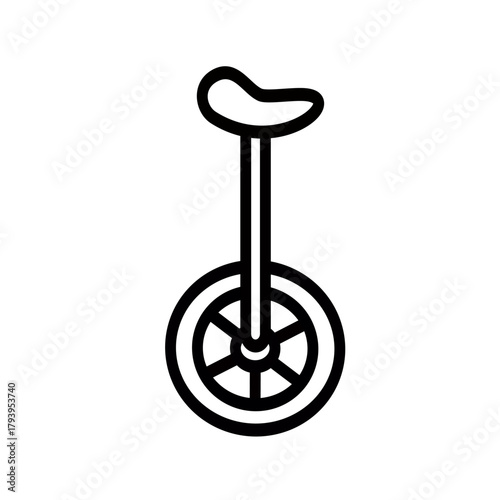 Unicycle icon. Vector graphic, not Artificial Intelligence, logo illustration. Replaceable vector design.