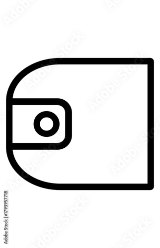 Outline icon of a closed wallet. Financial budget and money storage symbol. Leather billfold cash holder graphic.