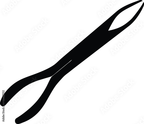 Tweezers Silhouette Vector – Precision Tool Icon for Medical and Beauty Use