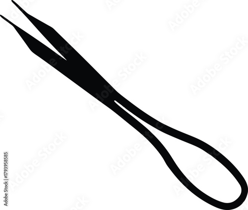 Tweezers Silhouette Vector – Precision Tool Icon for Medical and Beauty Use