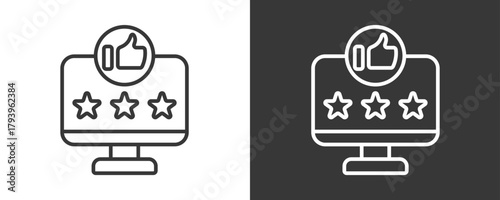 Review Icon Set Vector Collection Isolated In Black And White