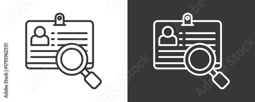 Identification Icon Set Vector Collection Isolated In Black And White