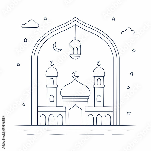 Taj Mahal mosque landmark vector illustration