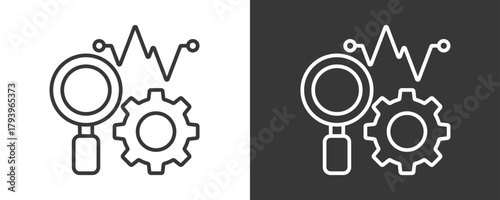 Analysis Icon Set Vector Collection Isolated In Black And White