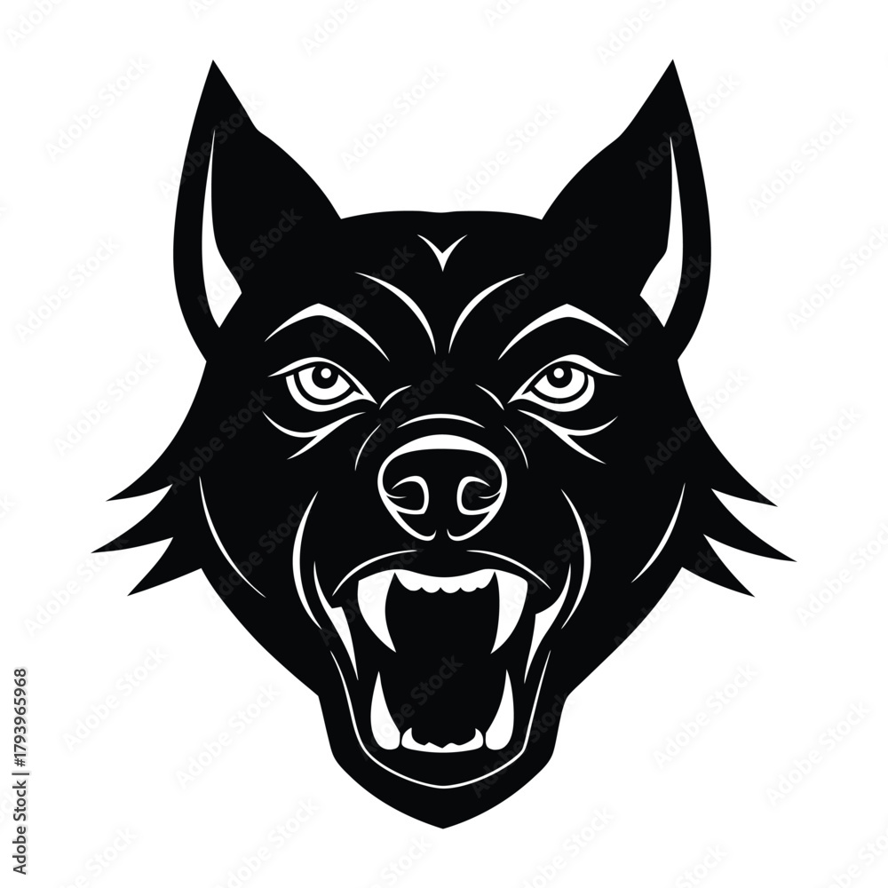 Obraz premium angry dog head vector art