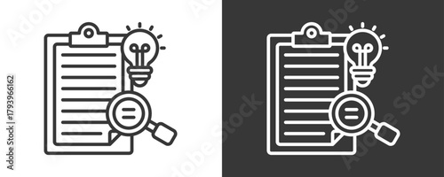 Research Icon Set Vector Collection Isolated In Black And White