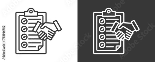 Agreement Icon Set Vector Collection Isolated In Black And White