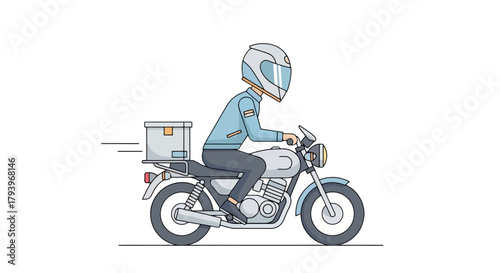 Man Riding a Modern Motorcycle in Motion Fast Transportation and Adventure