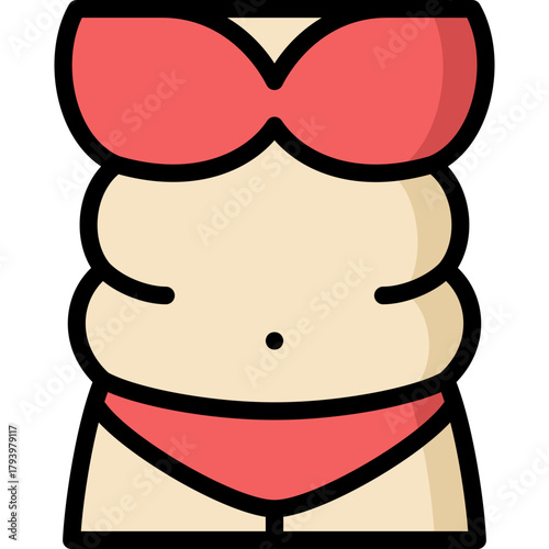 fat icon illustration design with filled outline