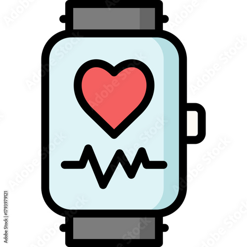 heart rate icon illustration design with filled outline