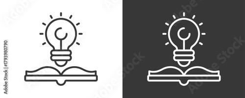 Knowledge Icon Set Vector Collection Isolated In Black And White