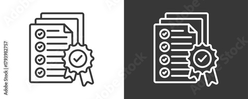 Accreditation Icon Set Vector Collection Isolated In Black And White
