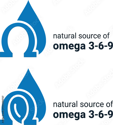 Omega 3 6 9 oil drop symbol natural health supplement icon symbol logo healthy lifestyle vector