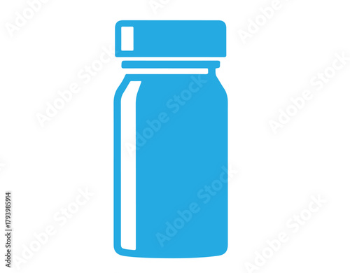 An illustration of a blue glass jar with a lid on a white background, perfect for storing various items and adding a touch of color to any design