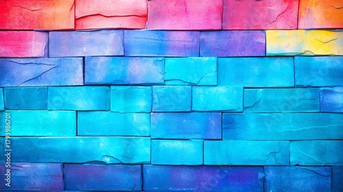 カラフルなブロックのテクスチャー、余白のある背景