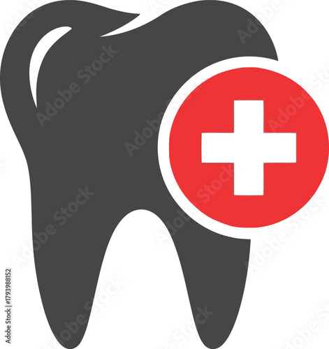 Dental health care symbol tooth with medical plus icon clean teeth dentistry treatment concept vector