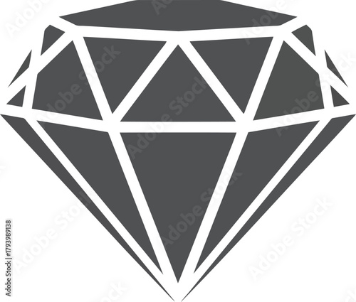 Geometric diamond icon vector gemstone precious stone luxury jewel brilliant cut facets vector