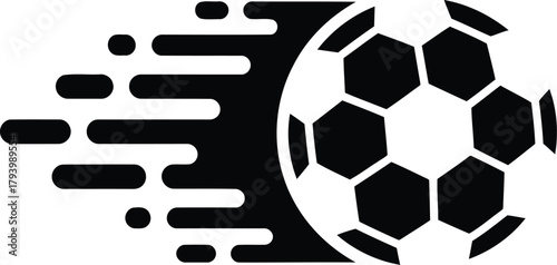Dynamic soccer ball motion streaks abstract sport graphic icon vector art vector