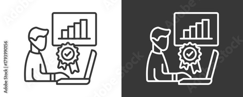 Monitoring Icon Set Vector Collection Isolated In Black And White