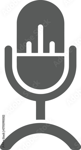 Vintage microphone icon for podcasting broadcasting audio recording music studio performance vector
