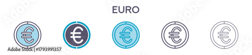 Euro Symbol Element For Design Graphic - Multi Styles