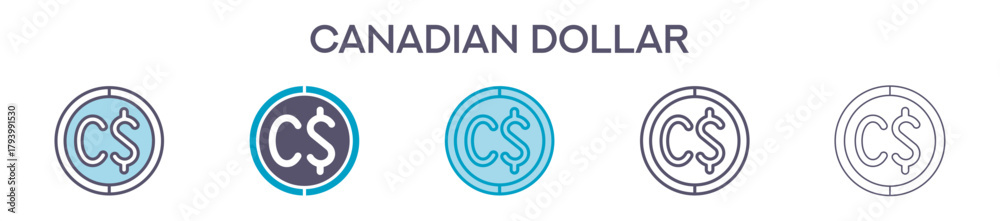 Obraz premium Canadian Dollar Symbol Element For Design Graphic - Multi Styles