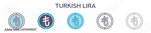 Turkish Lira Symbol Element For Design Graphic - Multi Styles
