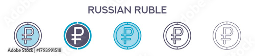 Russian Ruble Symbol Element For Design Graphic - Multi Styles