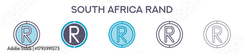 South Africa Rand Symbol Element For Design Graphic - Multi Styles