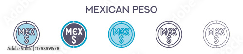 Mexican Peso Symbol Element For Design Graphic - Multi Styles